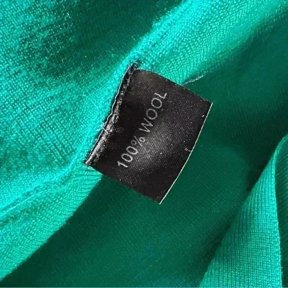 Rinascimento Green 100% Wool Long Sleeved Flare Dress - Size 8 - Made In Italy - Picture 6 of 8